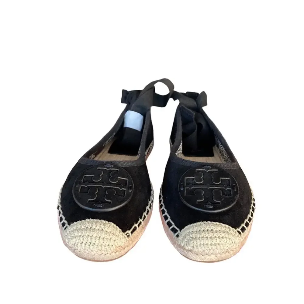 Tory Burch Minnie Ballet Suede Wedge Espadrilles Size 8